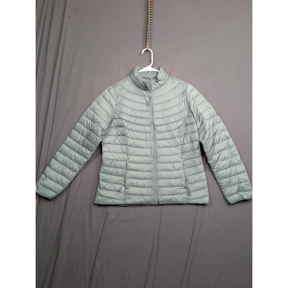 32 DEGREES Packable Down Alternative Puffer Jacket, Light Sage Green,‎ Size M